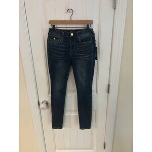 True Religion Jennie Curvy Mid Rise Super Skinny Jeans Dark Glacial Size 27 NWT‎